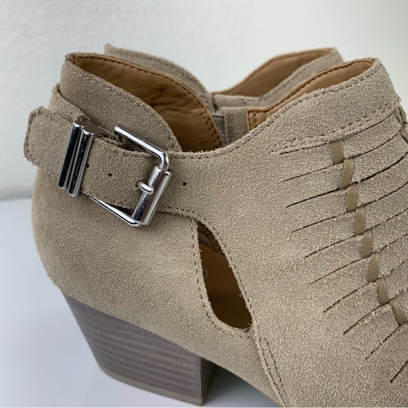FRANCO SARTO suede ankle Boots 8 Beige woven boho cowgirl western Great Seppia - Picture 11 of 11